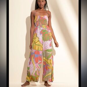NWOT Maaji Palmery Julia Multicolor Tropical Jumpsuit Swim Coverup